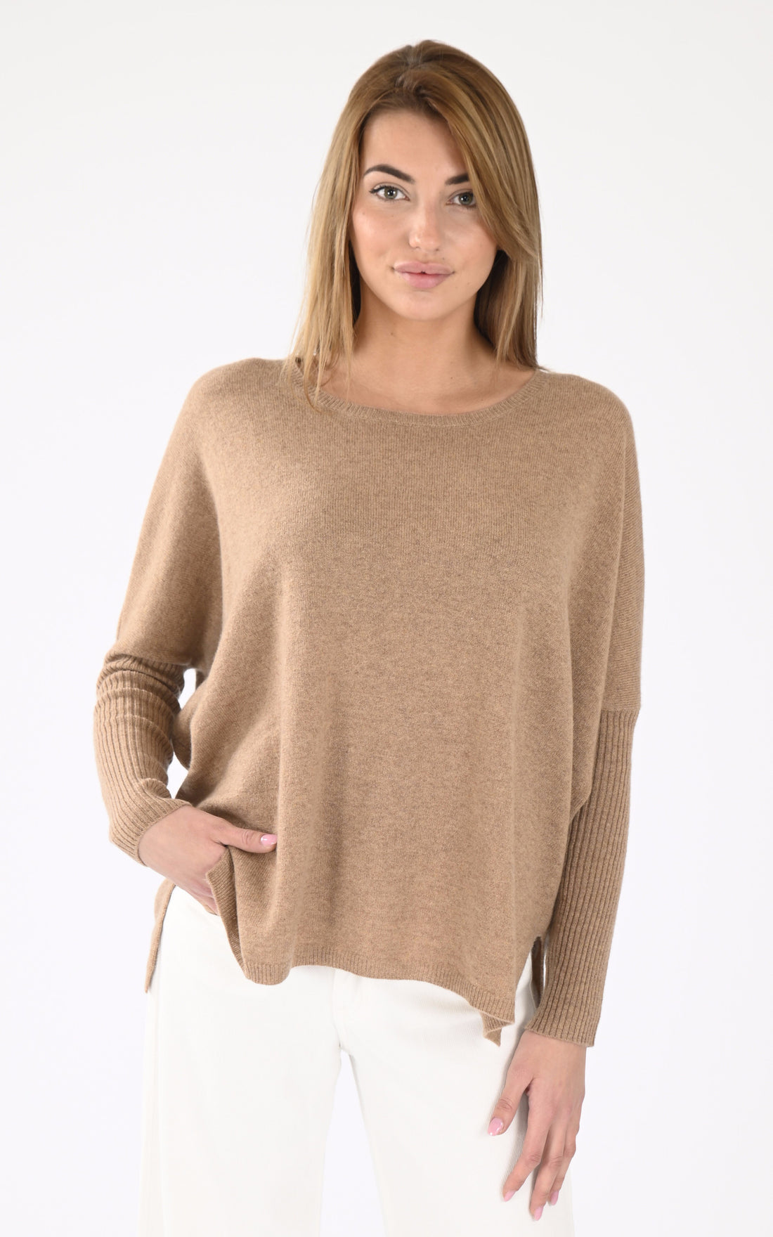 A &quot;AGNES 4604002C&quot; Camel Notshy pull_poncho Femme opened photo