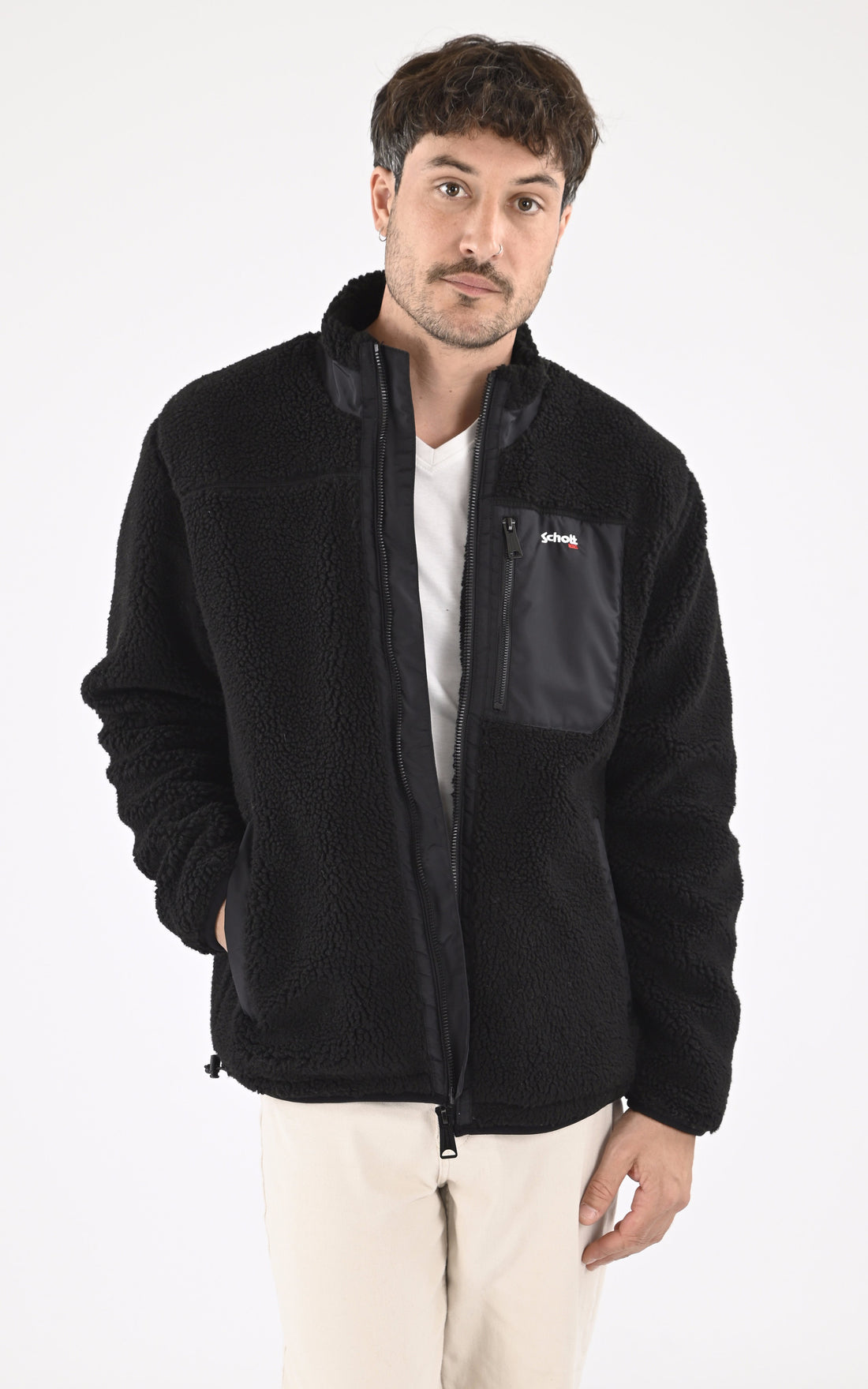 A &quot;SW WADE 1&quot; Noir Schott Blouson Homme opened photo