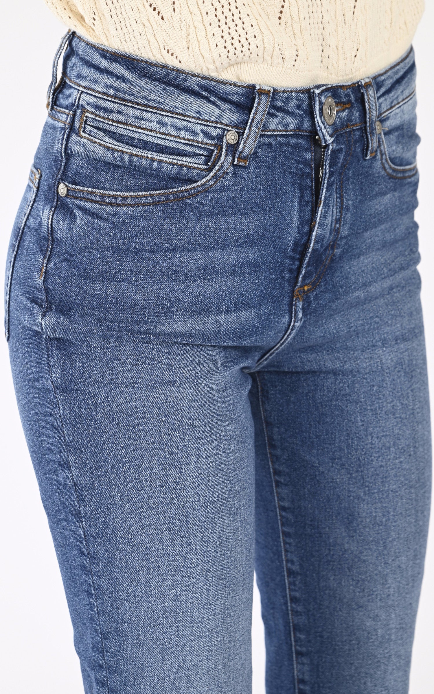 A &quot;SALOME&quot; Bleu Denim Studio Pantalon Femme details photo 5