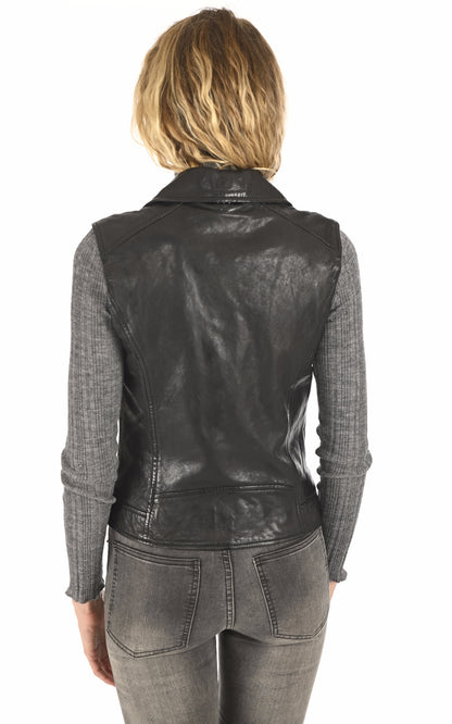 A &quot;SARAH 102338&quot; Noir Rose Garden Gilet Femme back photo