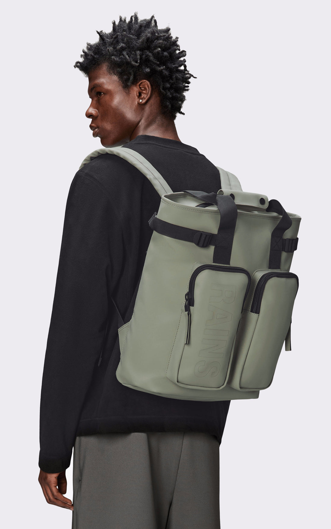 A &quot;14240 TOTE BACKPACK&quot; Vert Rains Sac Mixte opened photo
