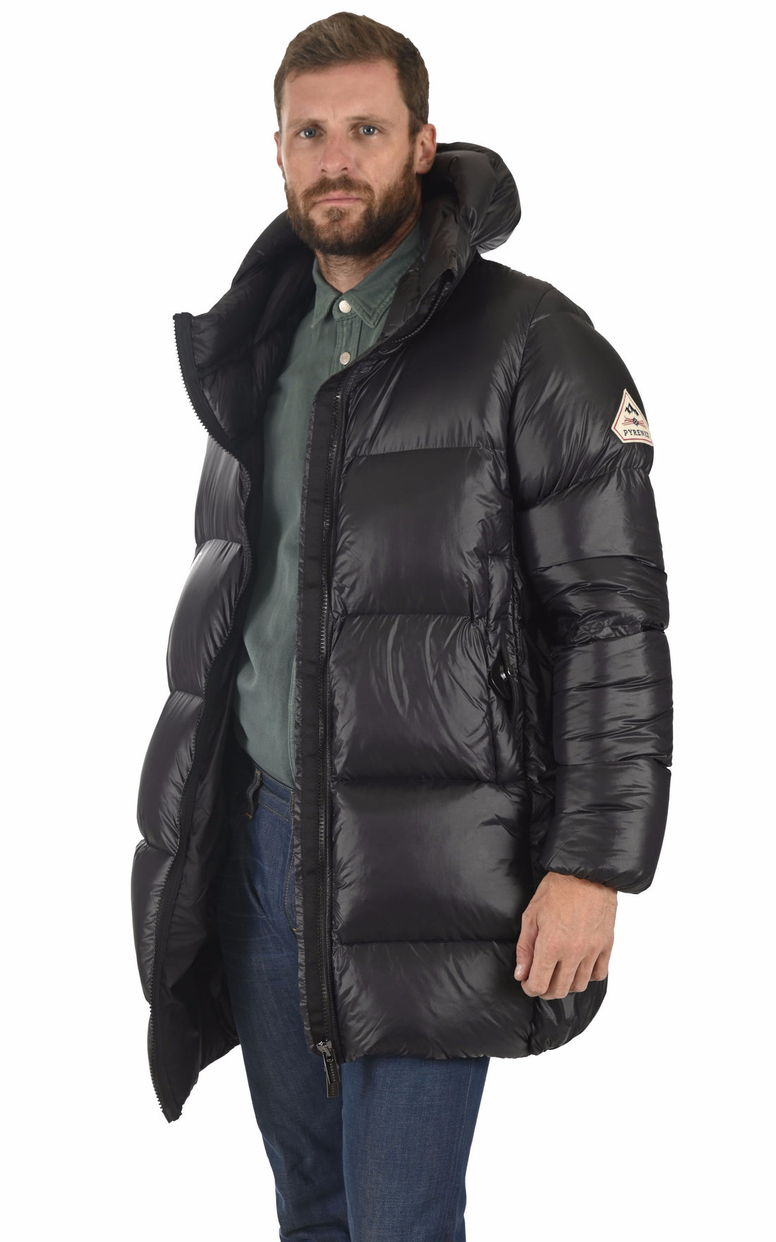 A &quot;ANTON FF&quot; Noir Pyrenex 3/4 Doudoune Homme opened photo