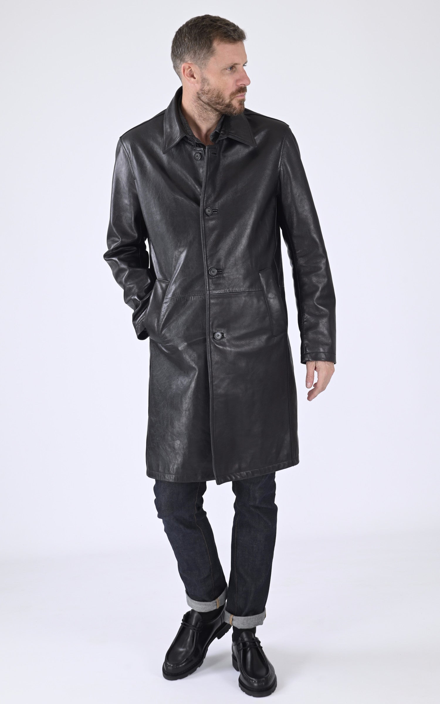 A &quot;MATHIAS&quot; Noir La Canadienne 3/4 Homme closed photo 2