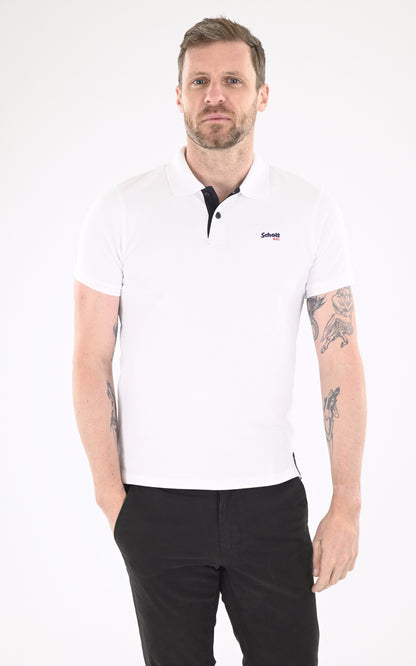 A &quot;PSMILTON&quot; Blanc Schott Polo Homme opened photo