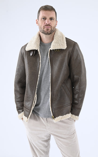 A &quot;EDWARD&quot; Marron Levinsky Bombardier Homme opened photo