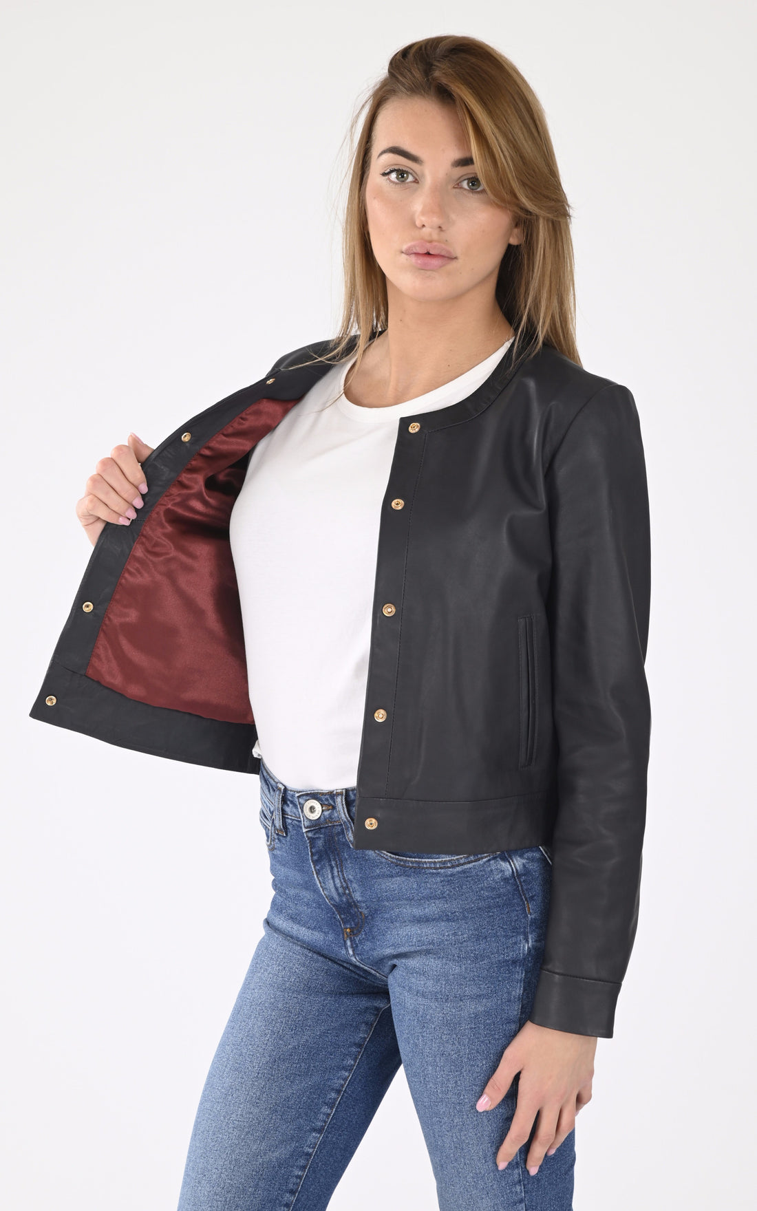 A &quot;MARION&quot; Bleu Marine Serge Pariente Veste Femme opened photo