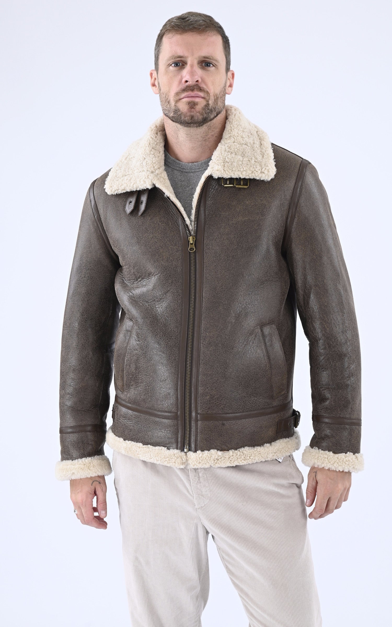 A &quot;EDWARD&quot; Marron Levinsky Bombardier Homme closed photo 2