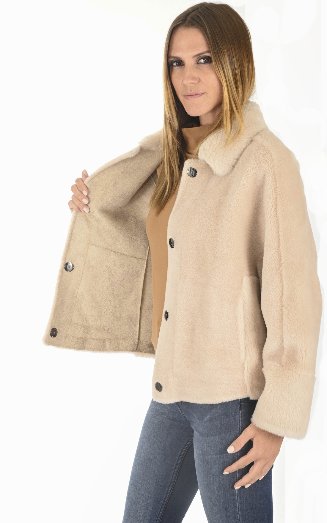 A &quot;HELENE 63748&quot; Beige Oakwood Blouson Femme closed photo