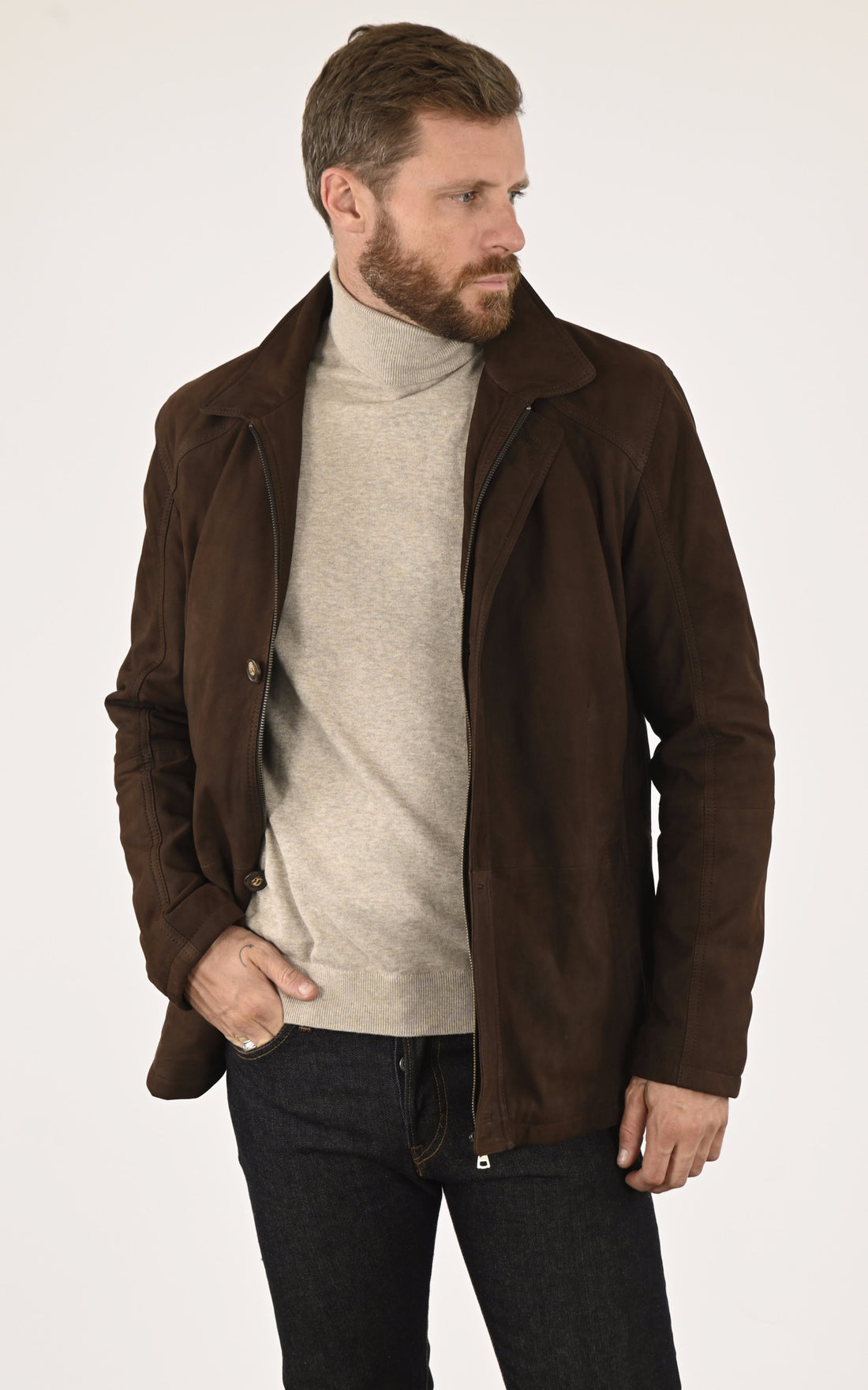 A &quot;ASHFORD 7762&quot; Marron Smarty Veste Homme opened photo
