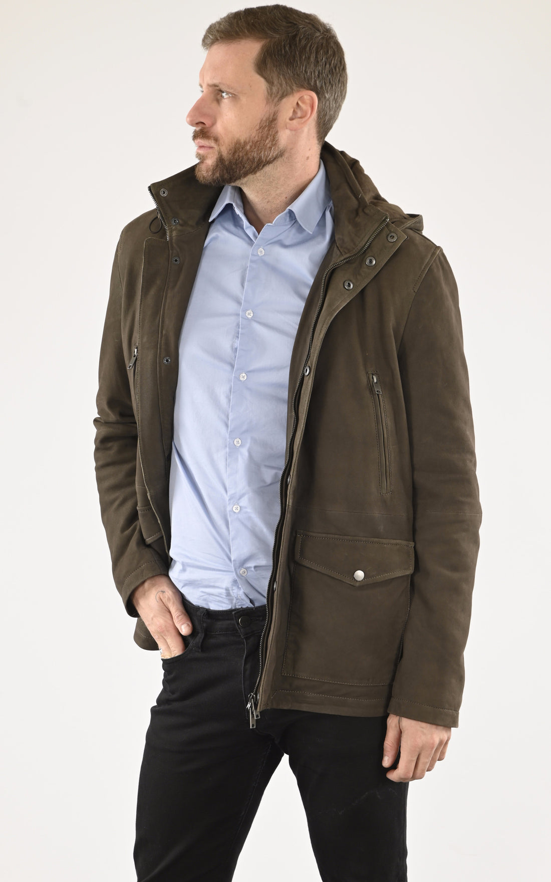 A &quot;75035&quot; Kaki Serge Pariente Veste Homme opened photo