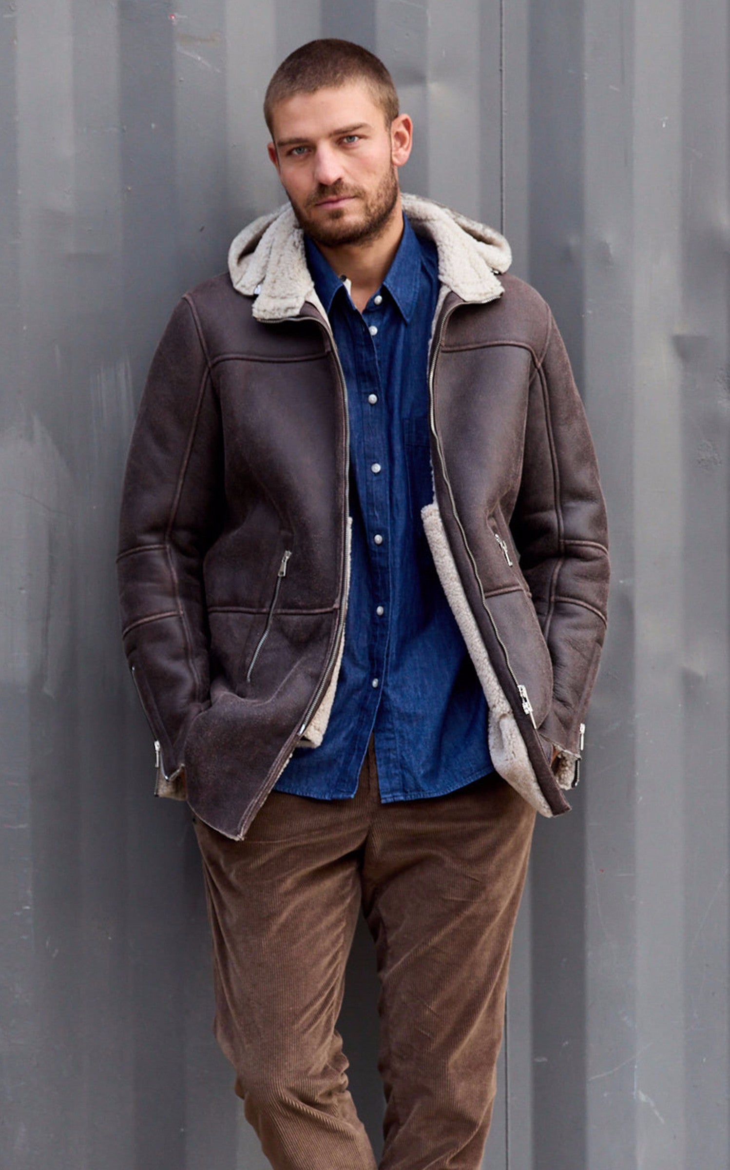 A &quot;DF795&quot; Marron La Canadienne 3/4 Homme details photo 5