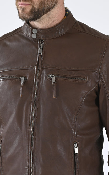 A &quot;MUMBAI&quot; Marron Clair La Canadienne Blouson Homme details photo