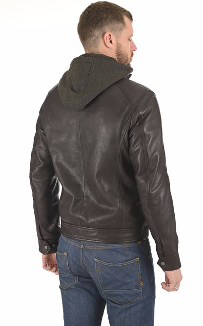 A &quot;ERIKO HOOD&quot; Marron Serge Pariente Blouson Homme back photo