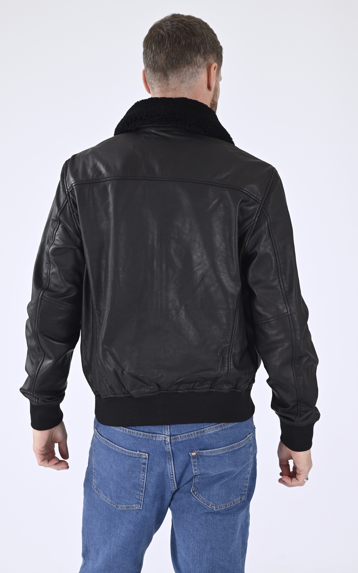 A &quot;LC PILOT LAMB&quot; Noir Schott Pilote Homme back photo