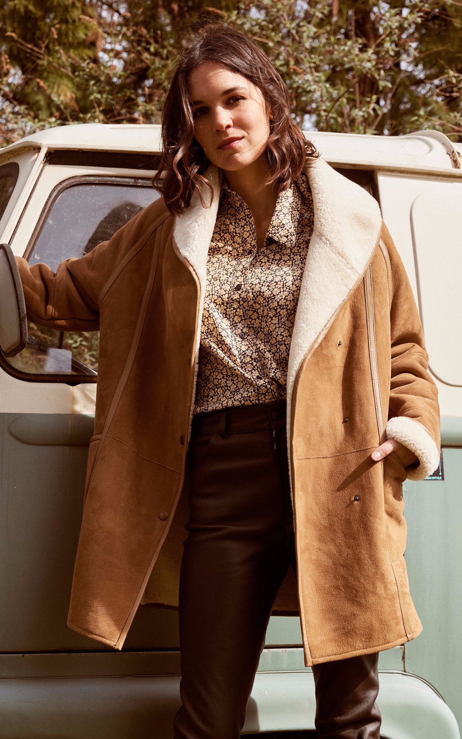 A &quot;SERENA LUNGO&quot; Camel La Canadienne 3/4 Femme details photo 1