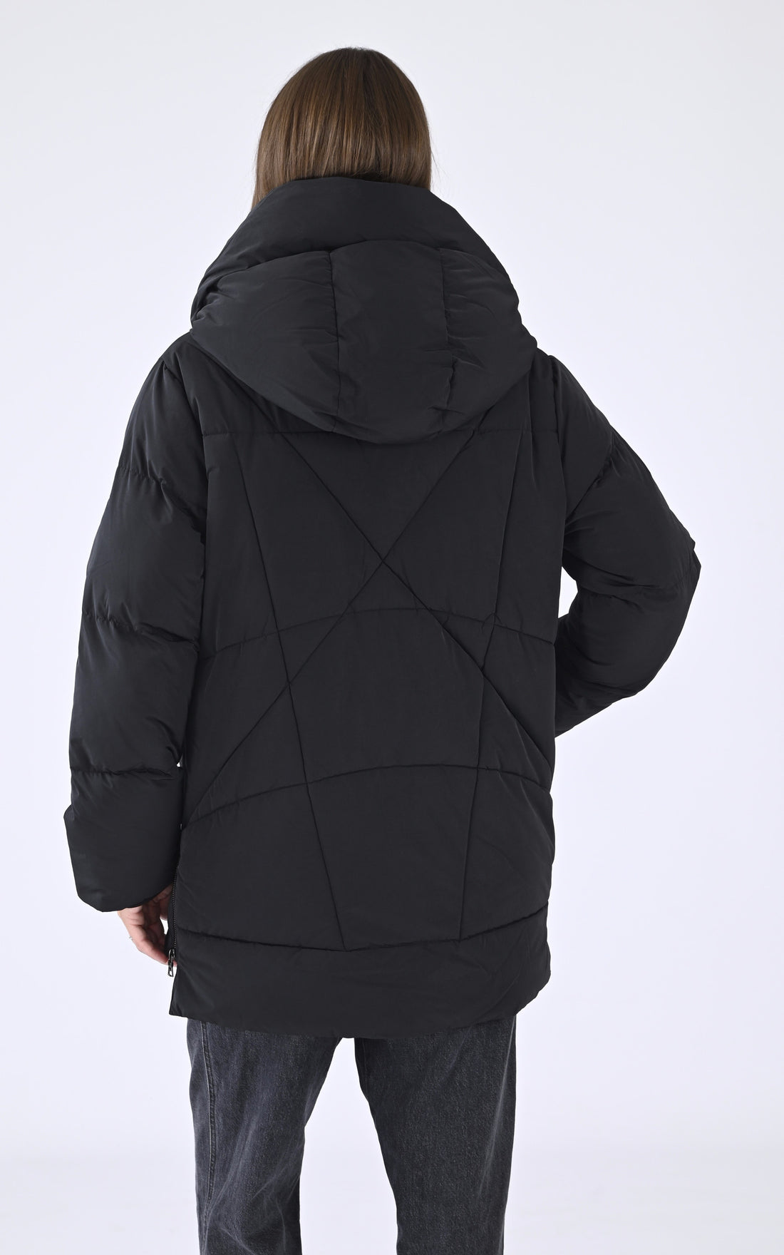 A &quot;JANET&quot; Noir Blonde n°8 Parka Femme opened photo