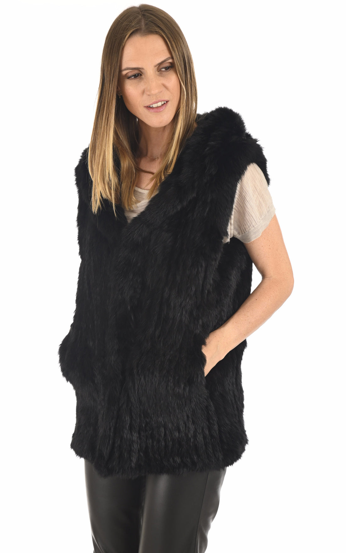 A &quot;2120V-RB/70&quot; Noir La Canadienne Gilet Femme opened photo