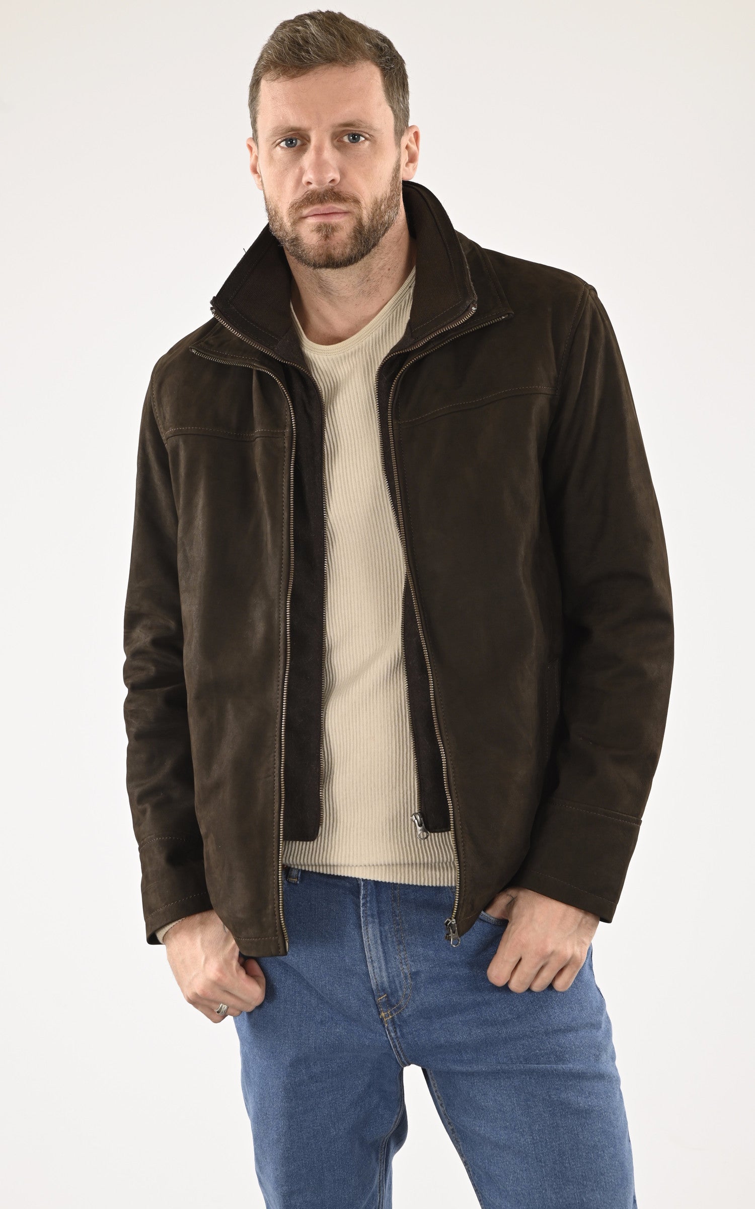 A &quot;COOPER&quot; Marron La Canadienne Blouson Homme closed photo 2