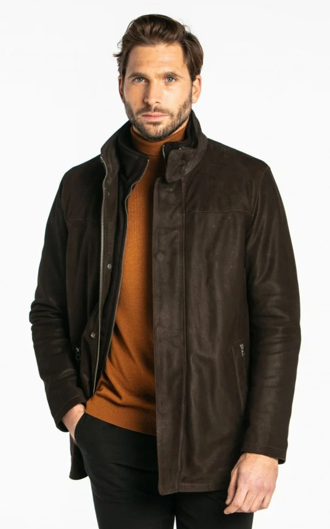 A &quot;BALZAC 100668&quot; Marron Daytona 73 Veste Homme opened photo