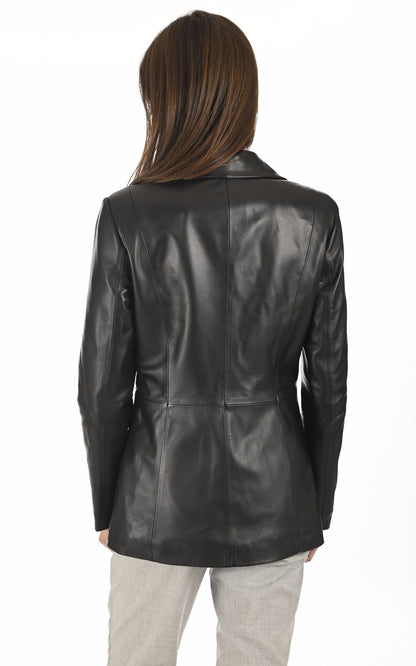 A &quot;ANITA&quot; Noir La Canadienne Veste Femme back photo