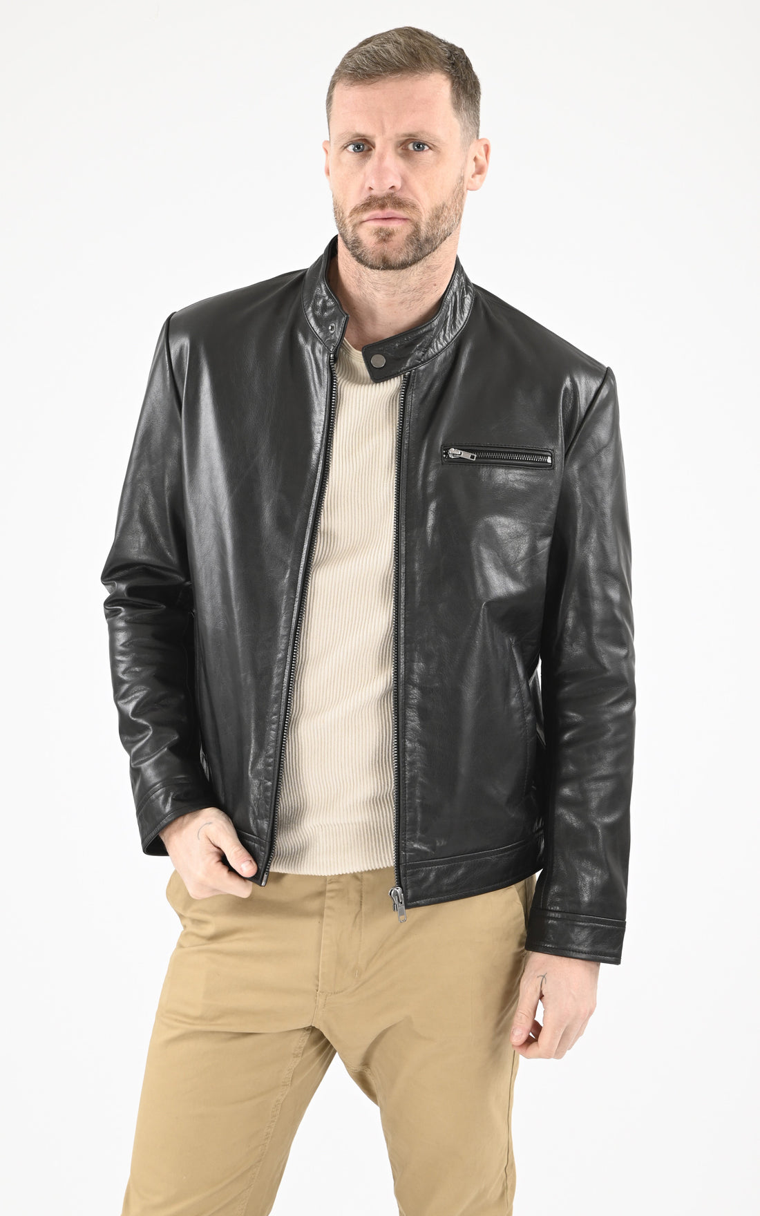A &quot;RETRO&quot; Noir Serge Pariente Blouson Homme opened photo