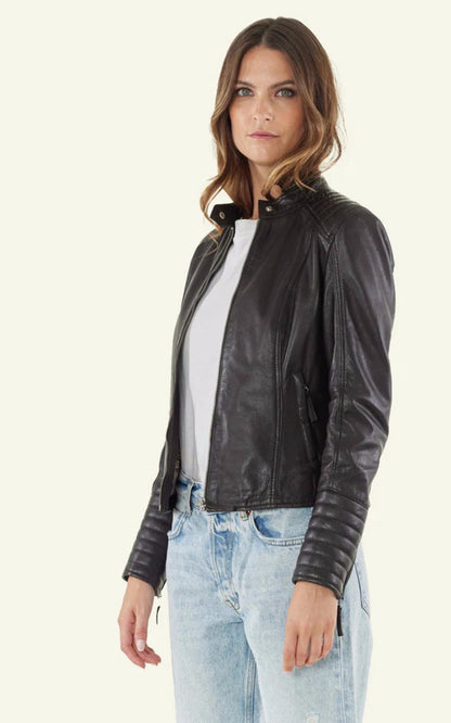 A &quot;LOUISE&quot; Noir Serge Pariente Blouson Femme back photo