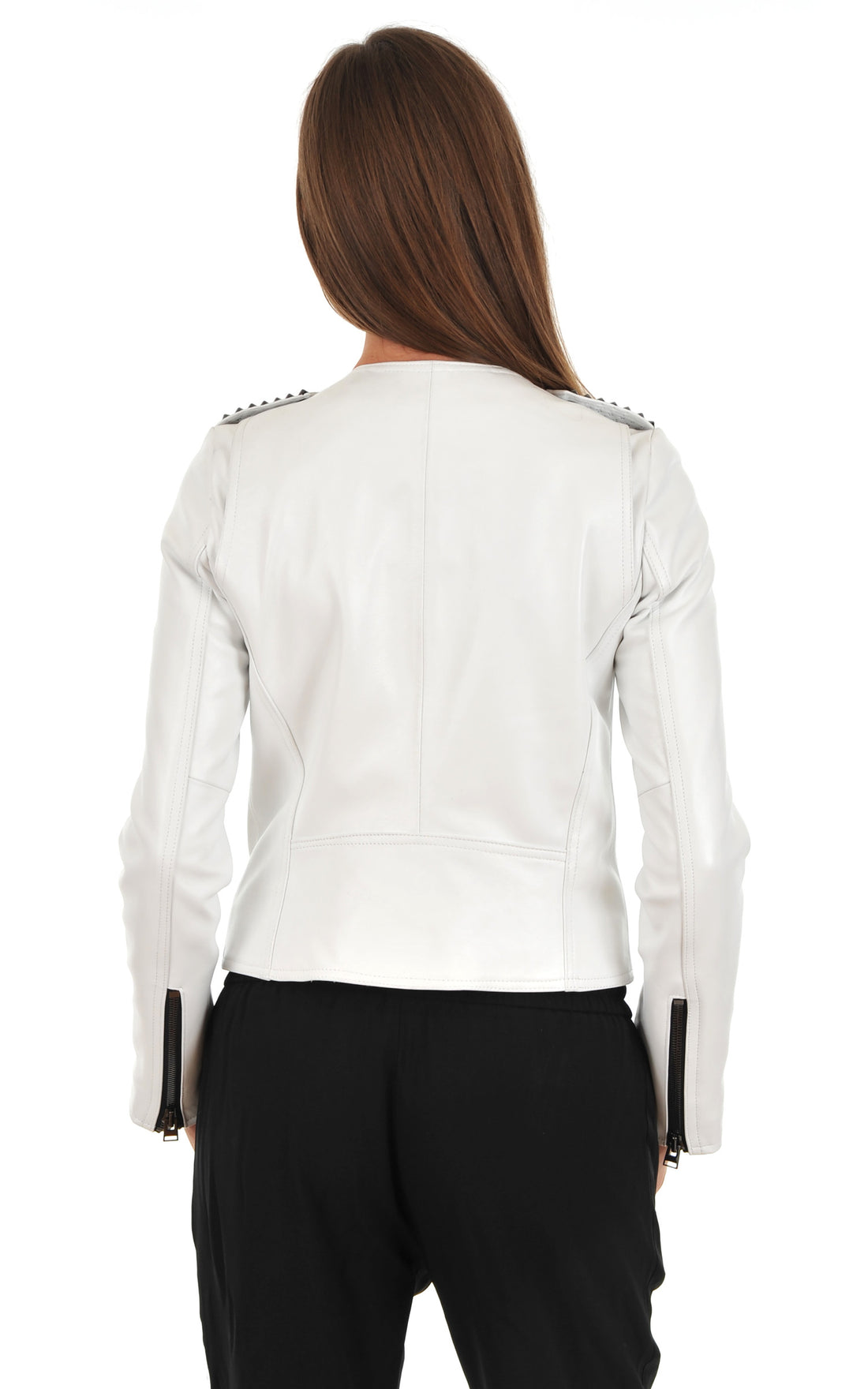A &quot;MURIELLE CLOUX GRIFFES FF&quot; Blanc La Canadienne Blouson Femme opened photo