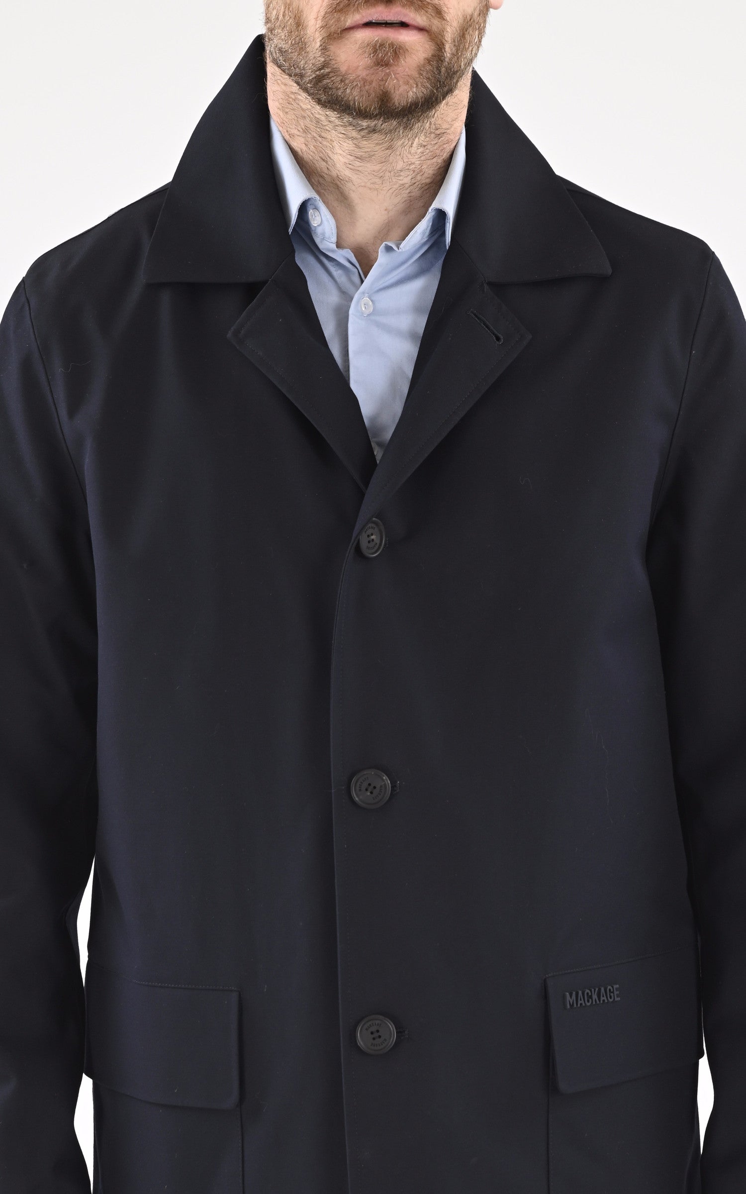 A &quot;MATHIAS&quot; Bleu Marine Mackage Manteau Homme details photo 5