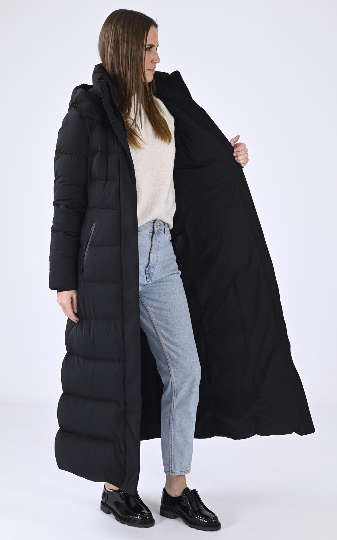 A &quot;CALINA-CITY&quot; Noir Mackage 7/8 Doudoune Femme opened photo