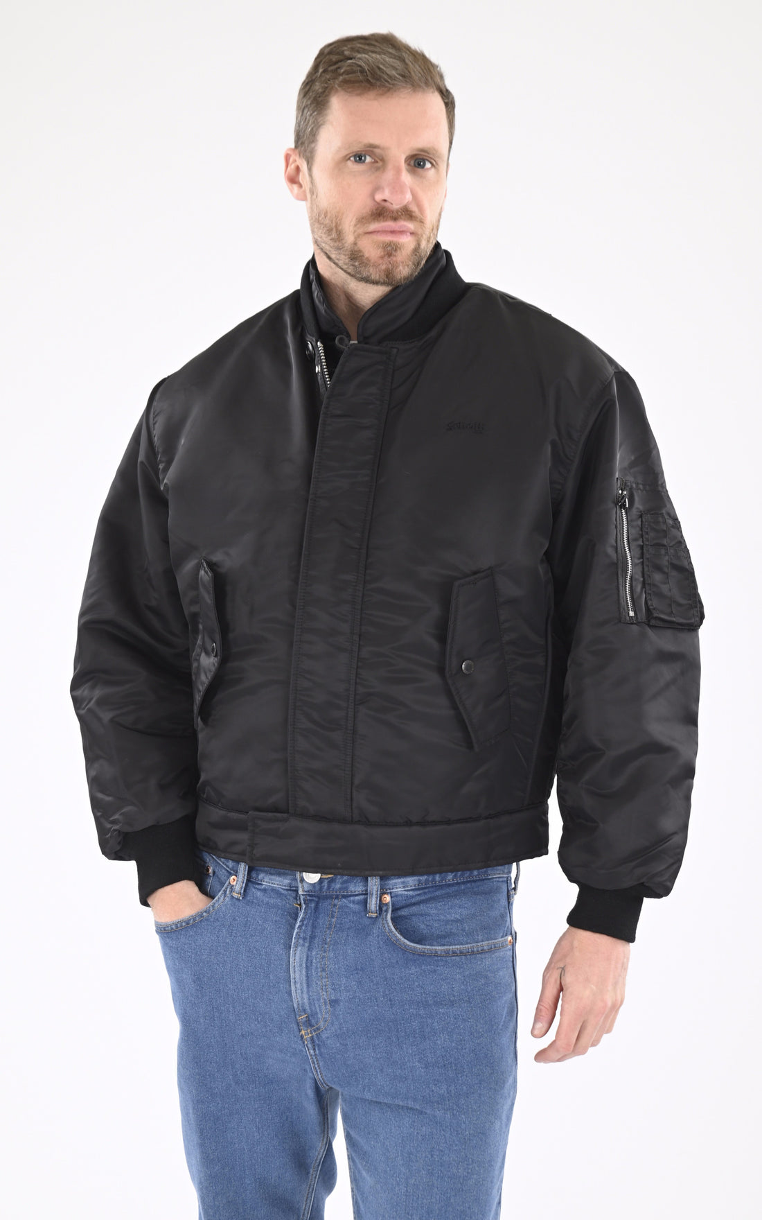 A &quot;FLYER90RS&quot; Noir Schott Bombardier Homme opened photo