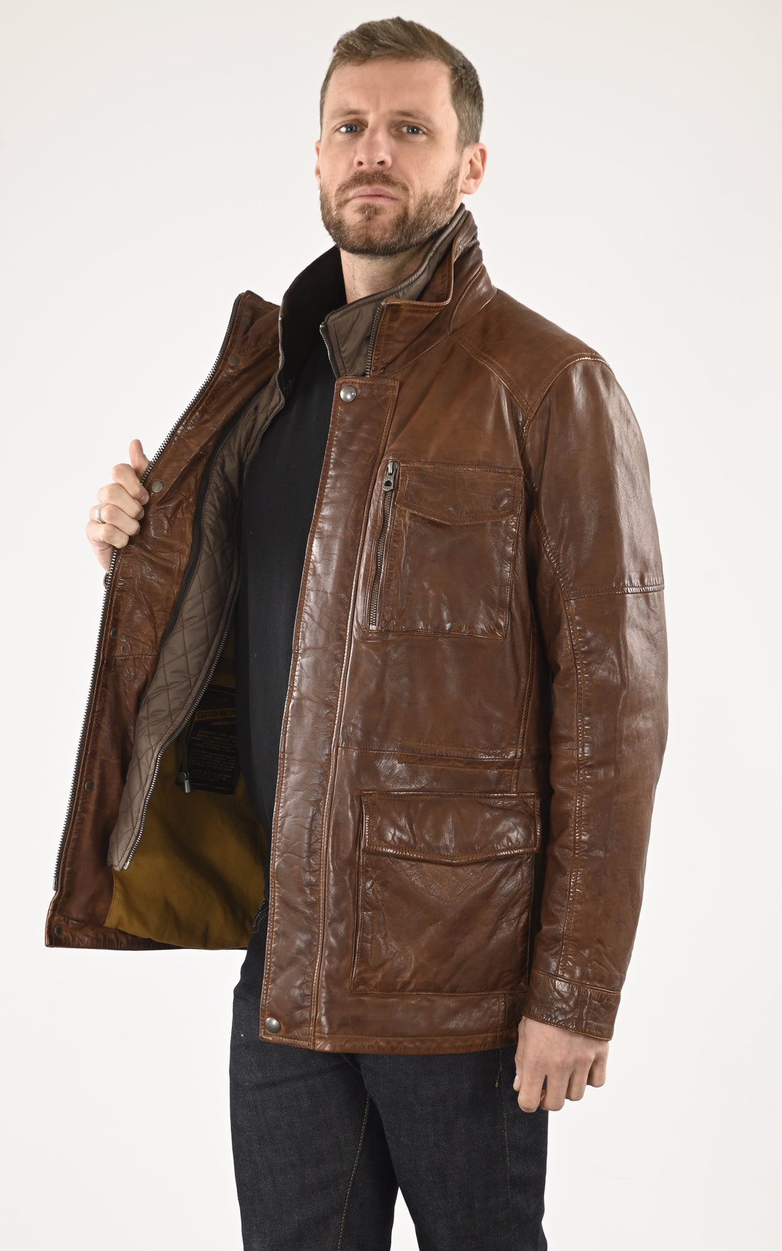 A &quot;RODEO 103334&quot; Marron Daytona 73 Veste Homme opened photo