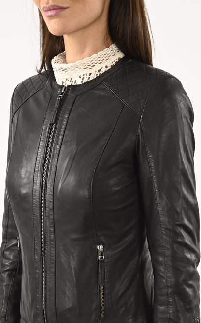 A &quot;P1413&quot; Noir La Canadienne Blouson Femme details photo