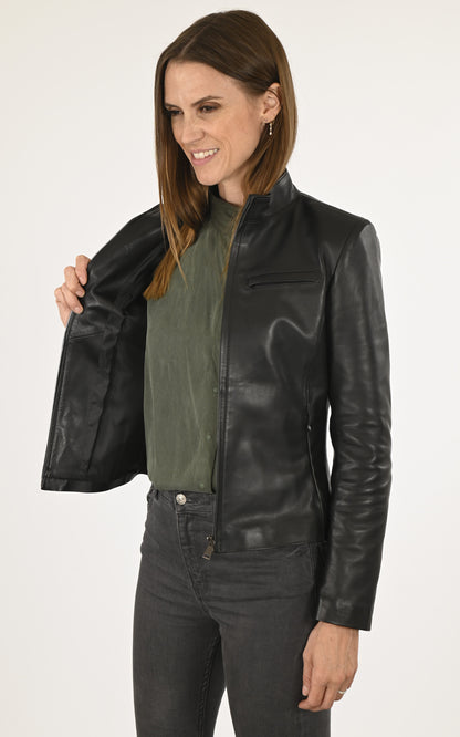 A &quot;ANY FF&quot; Noir La Canadienne Blouson Femme interior photo