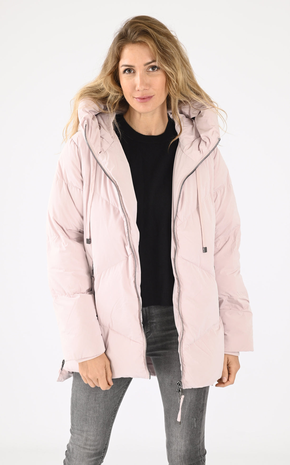 A &quot;JANET&quot; Rose Poudré Blonde n°8 Parka Femme opened photo