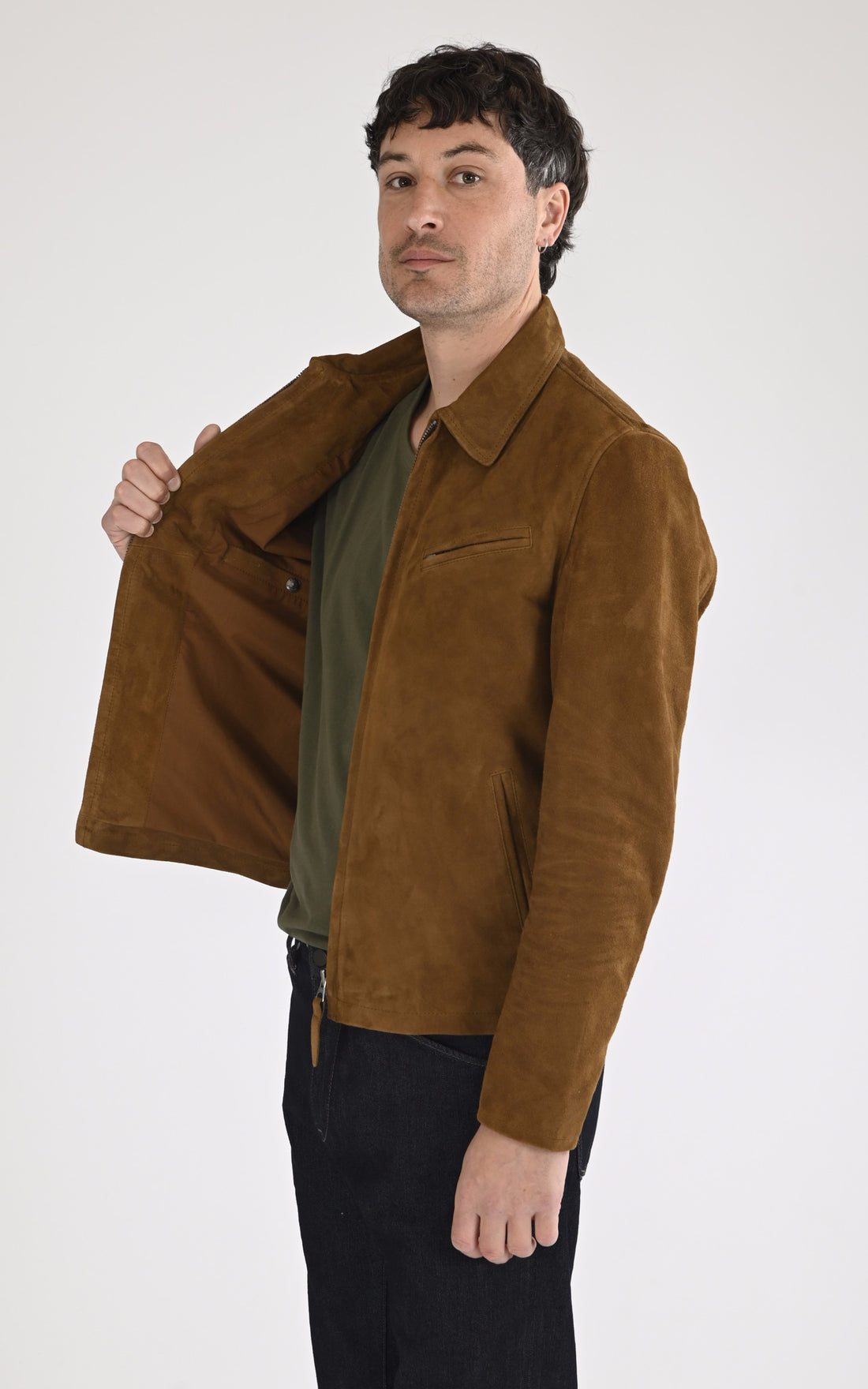 A &quot;LC WORK&quot; Cognac Schott Blouson Homme opened photo