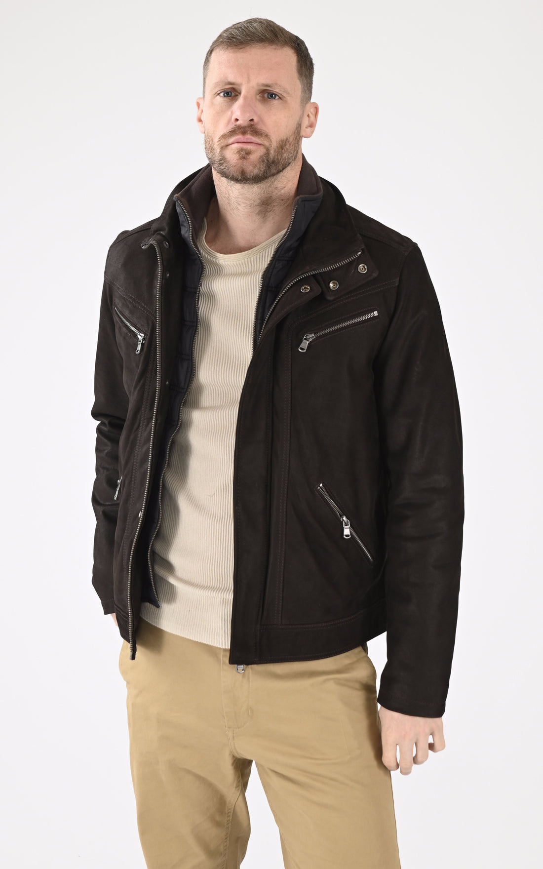 A &quot;FALCON IC 100974&quot; Marron Daytona 73 Blouson Homme opened photo