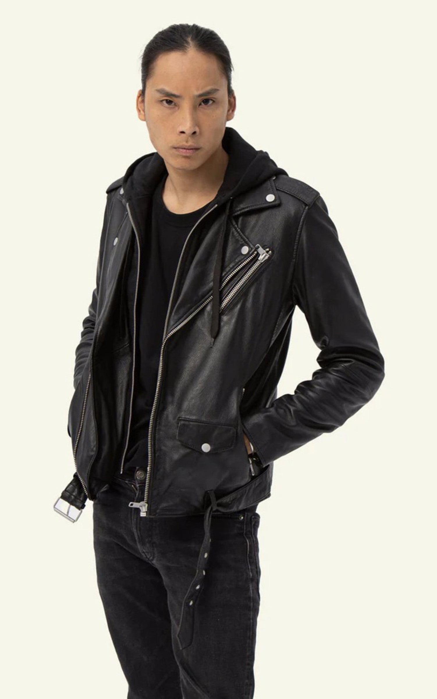 A &quot;ROCKER HOOD&quot; Noir Serge Pariente Perfecto Homme opened photo