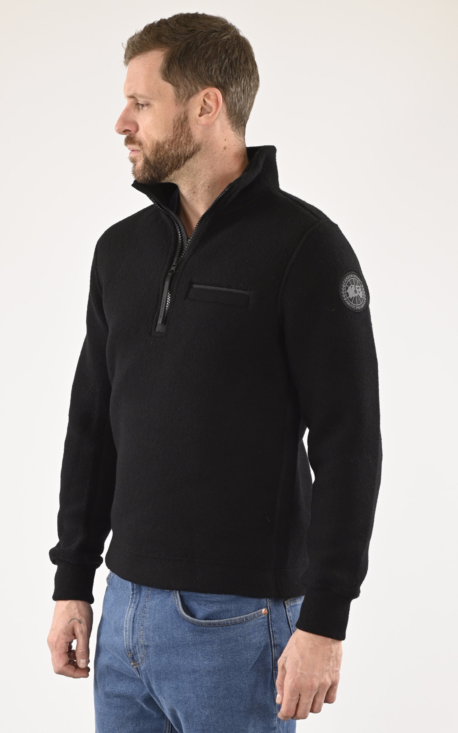 A &quot;LAWSON 1/4 ZIP 7055MB&quot; Noir Canada Goose Veste Homme closed photo