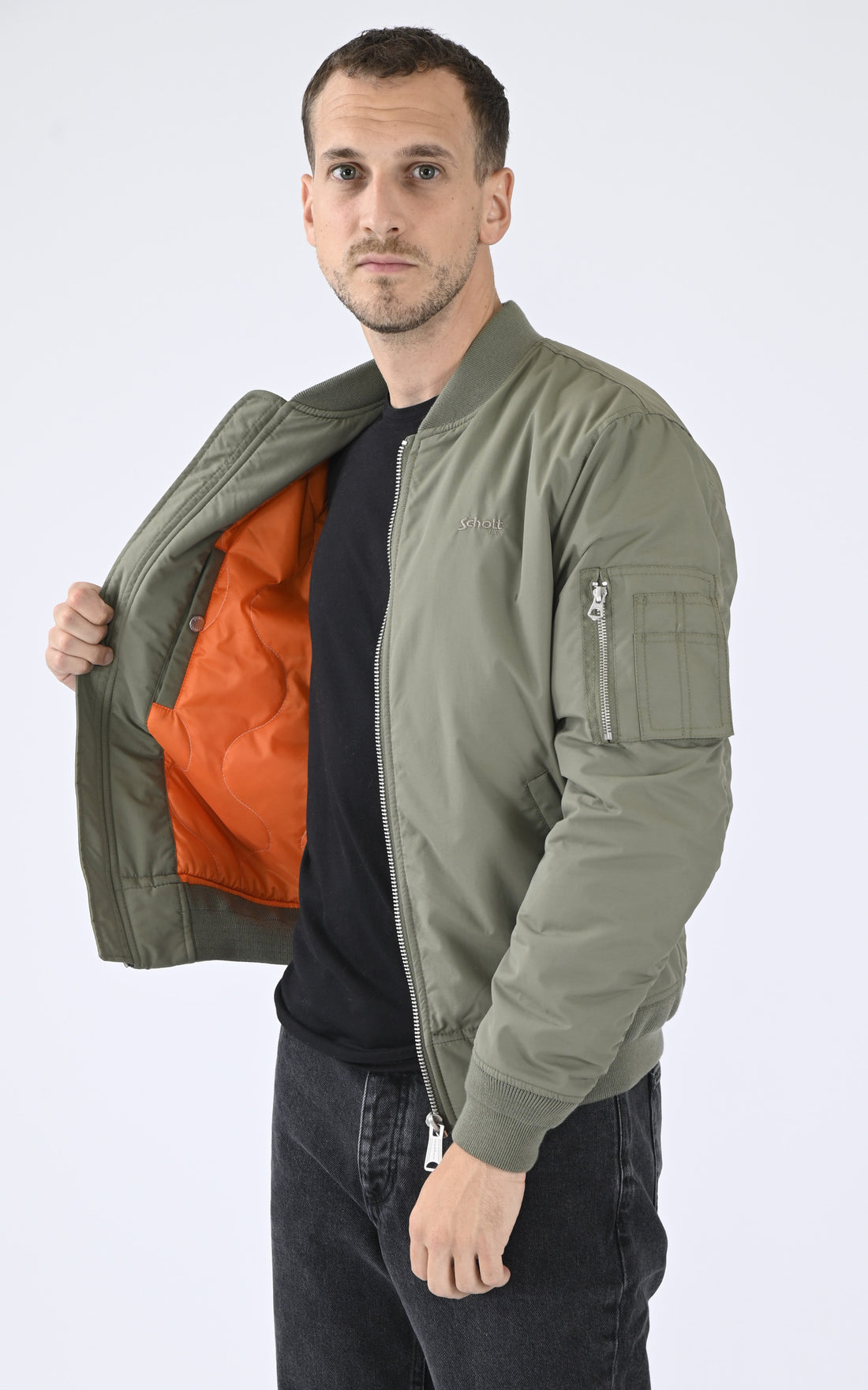 A &quot;AIRKRAFT&quot; Kaki Schott Blouson Homme opened photo