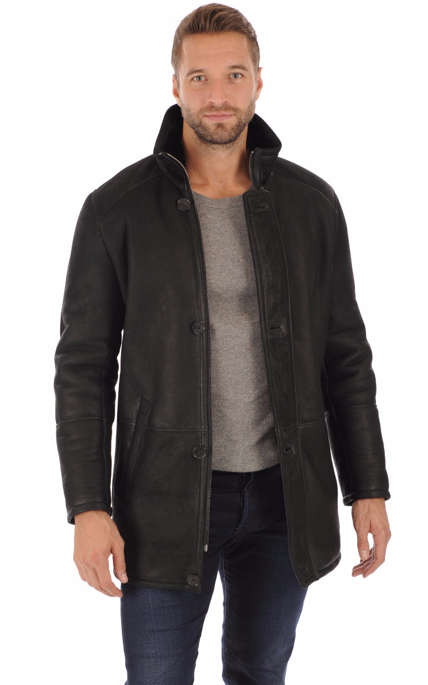A &quot;CHRISTIAN&quot; Noir Maddox 3/4 Homme opened photo 1
