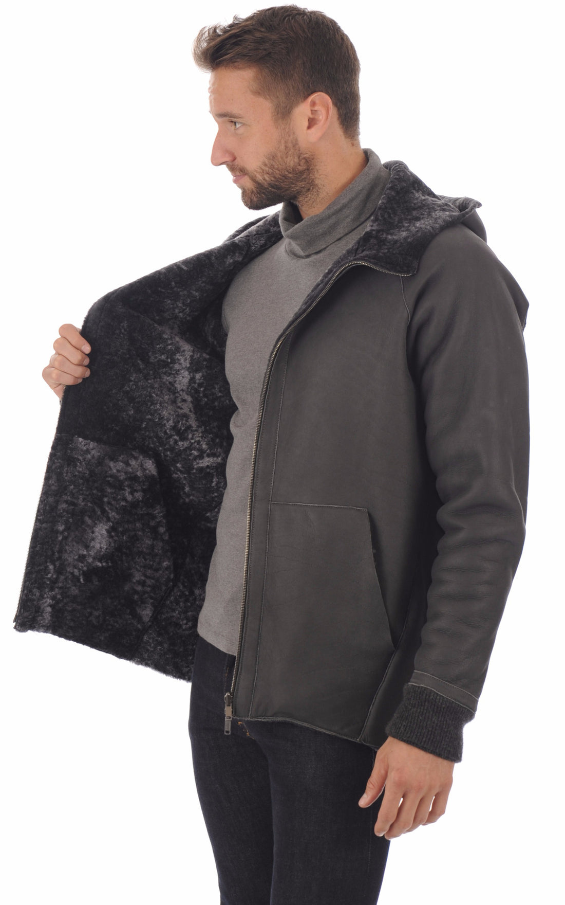 A &quot;37512-U&quot; Gris Foncé Salvatore Santoro Blouson Homme opened photo