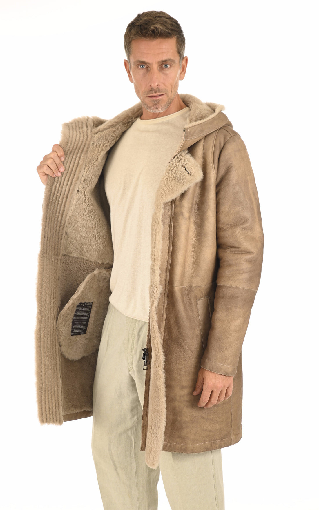 A &quot;227255&quot; Beige Artico 3/4 Homme opened photo