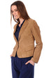 A "ELVINA FF" Camel La Canadienne Veste Femme closed photo