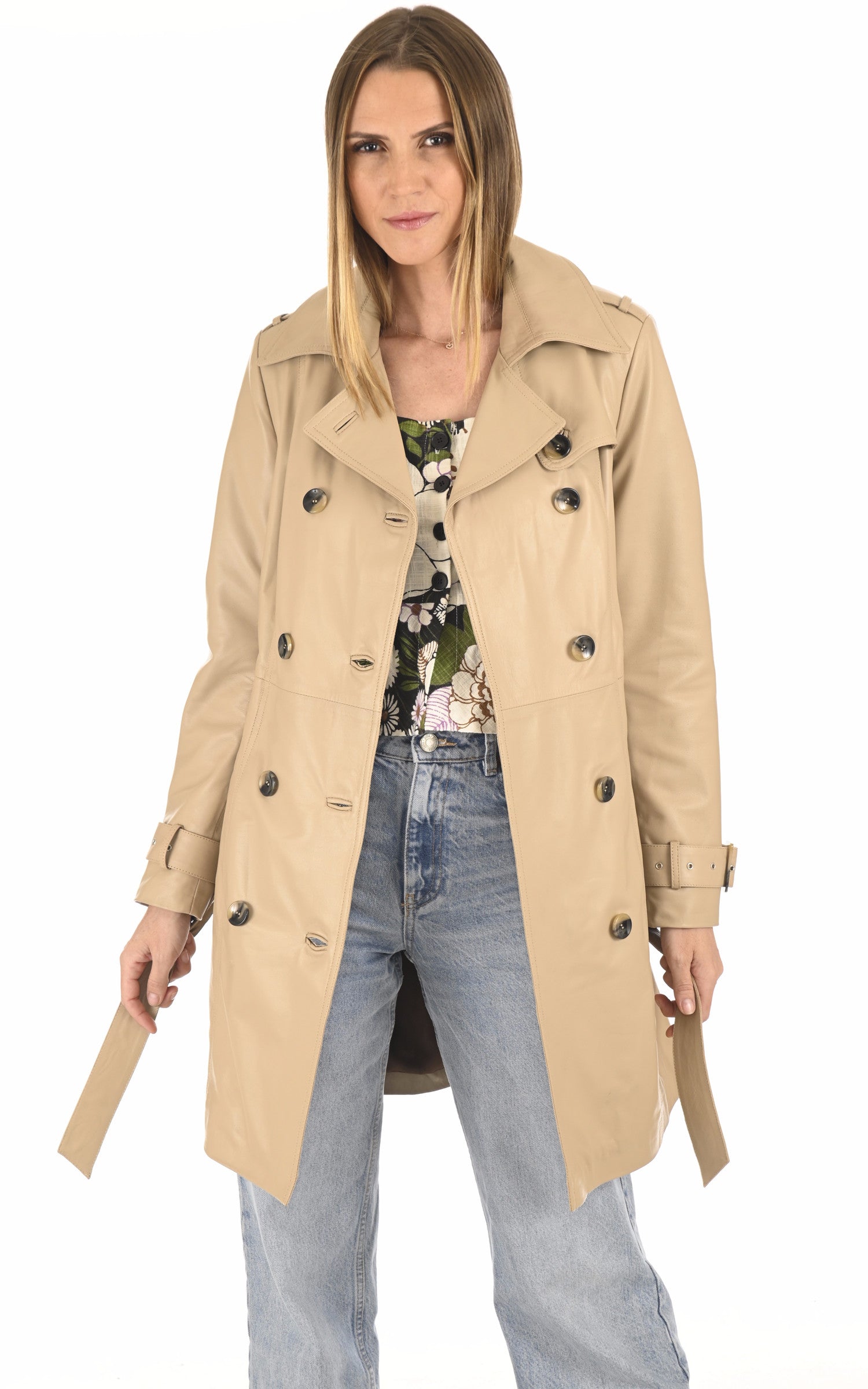 A &quot;MARGOT&quot; Beige La Canadienne 7/8 Femme opened photo