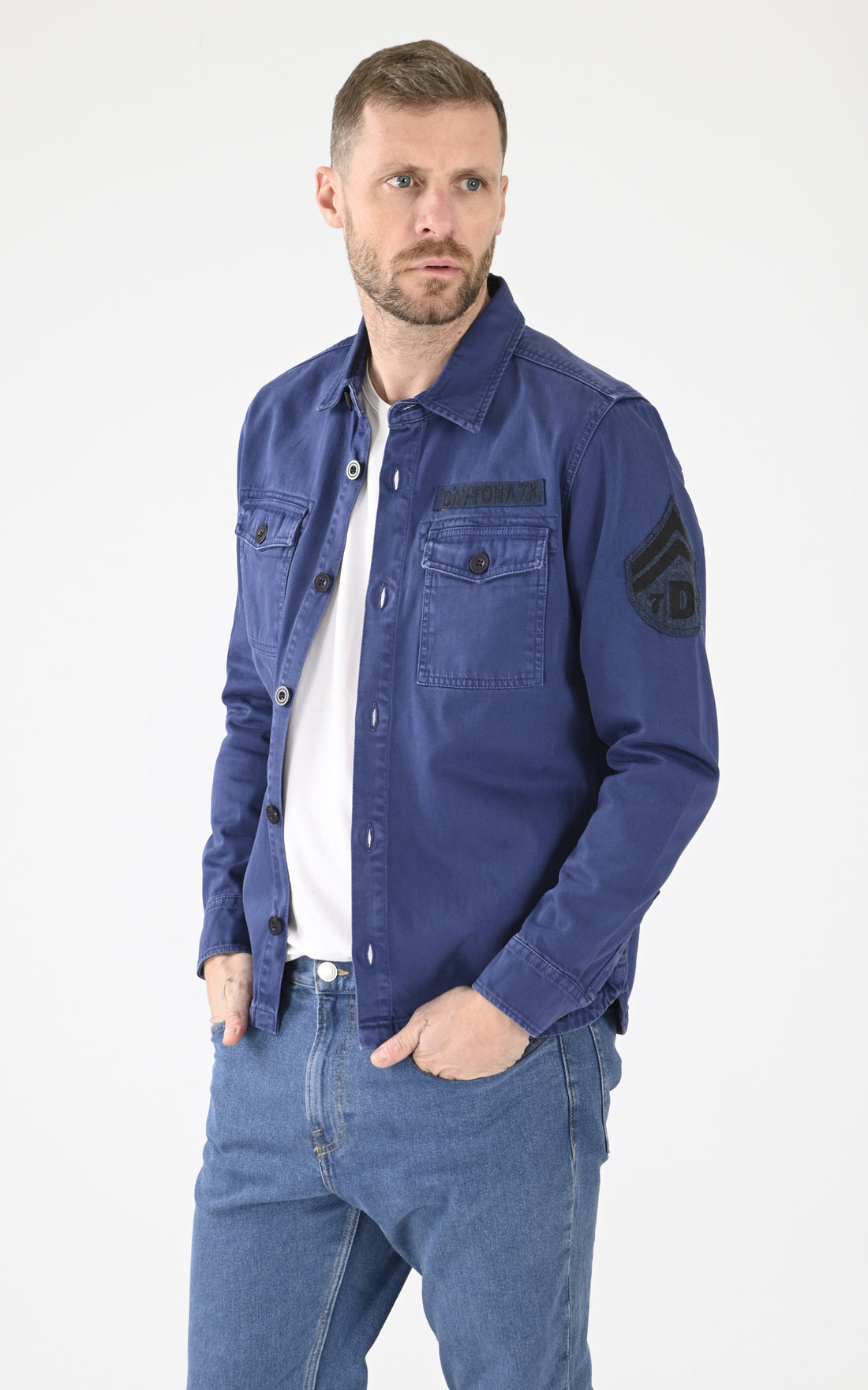 A &quot;MELHART 102668&quot; Bleu Daytona 73 Chemise Homme opened photo