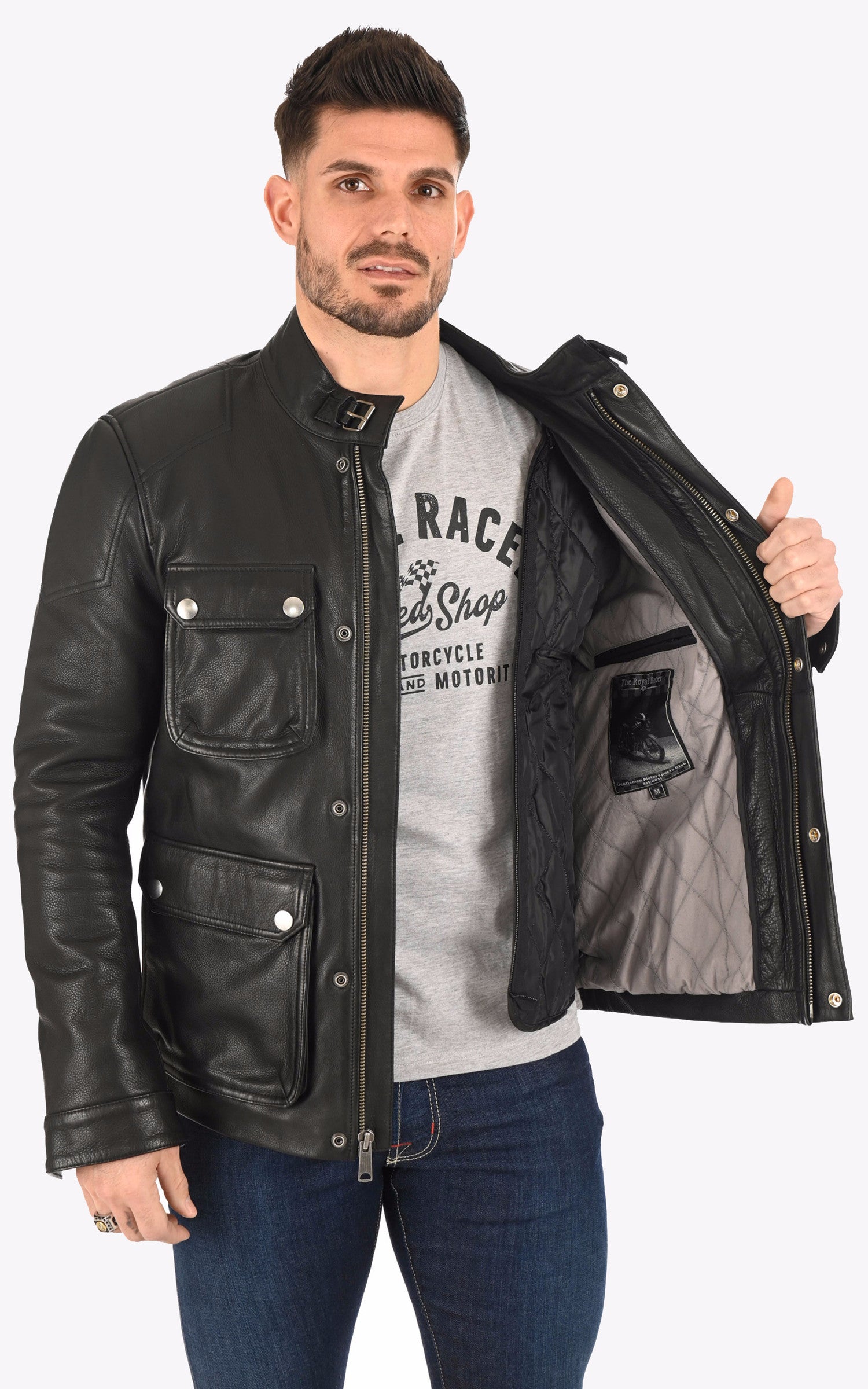 A &quot;RICHMOND 2022013&quot; Noir The Royal Racer Veste Homme back photo 4