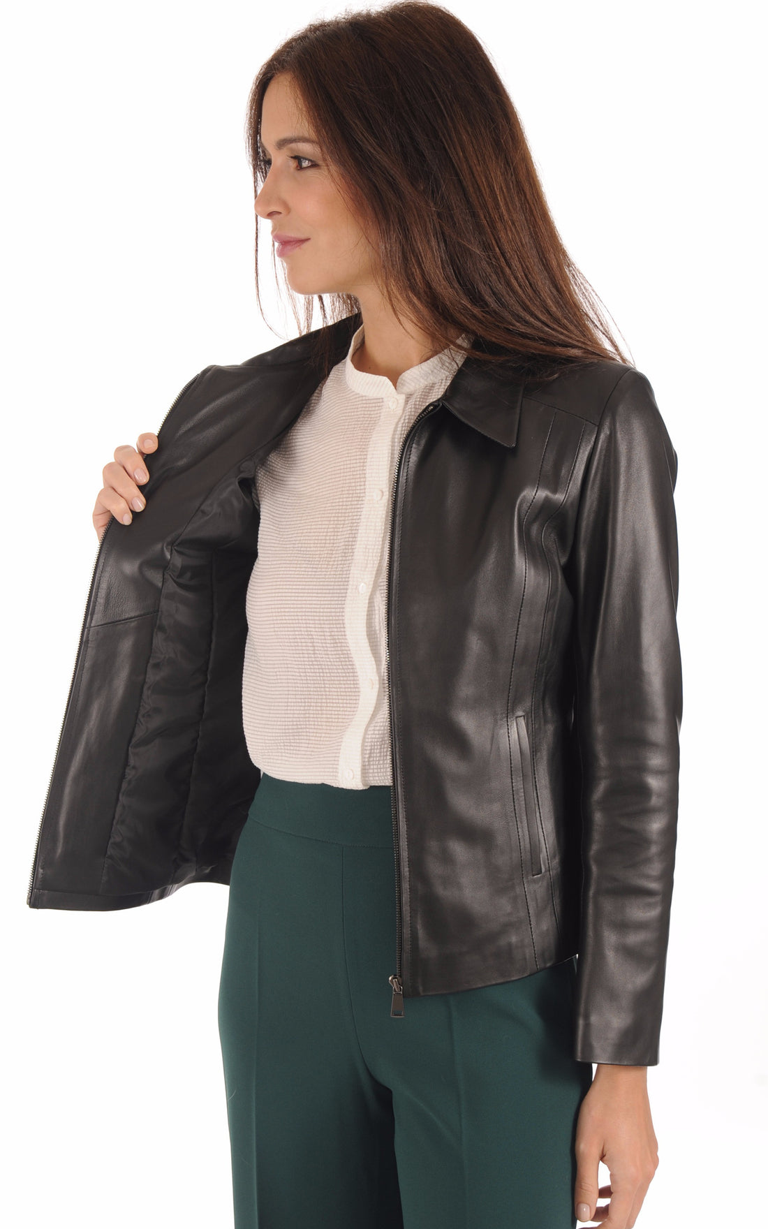 A &quot;JEANNE FF&quot; Noir La Canadienne Blouson Femme closed photo