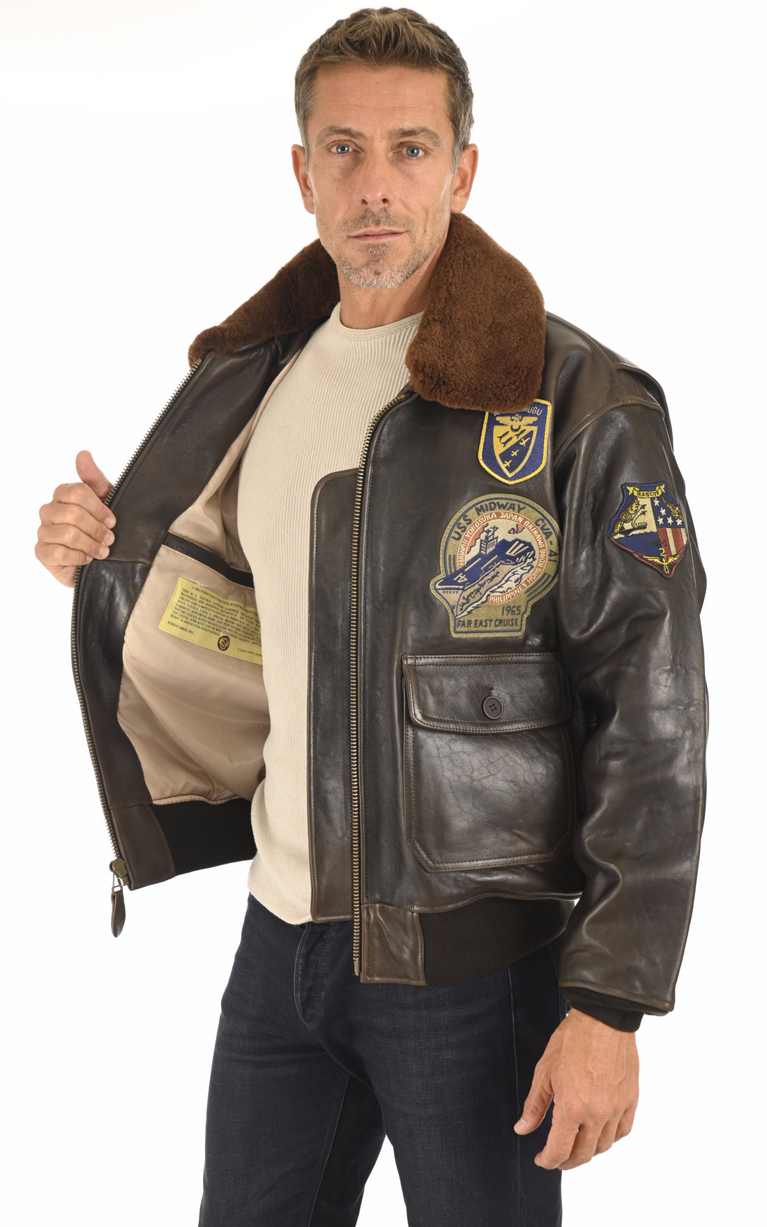 A &quot;G1TG&quot; Marron Schott Pilote Homme opened photo