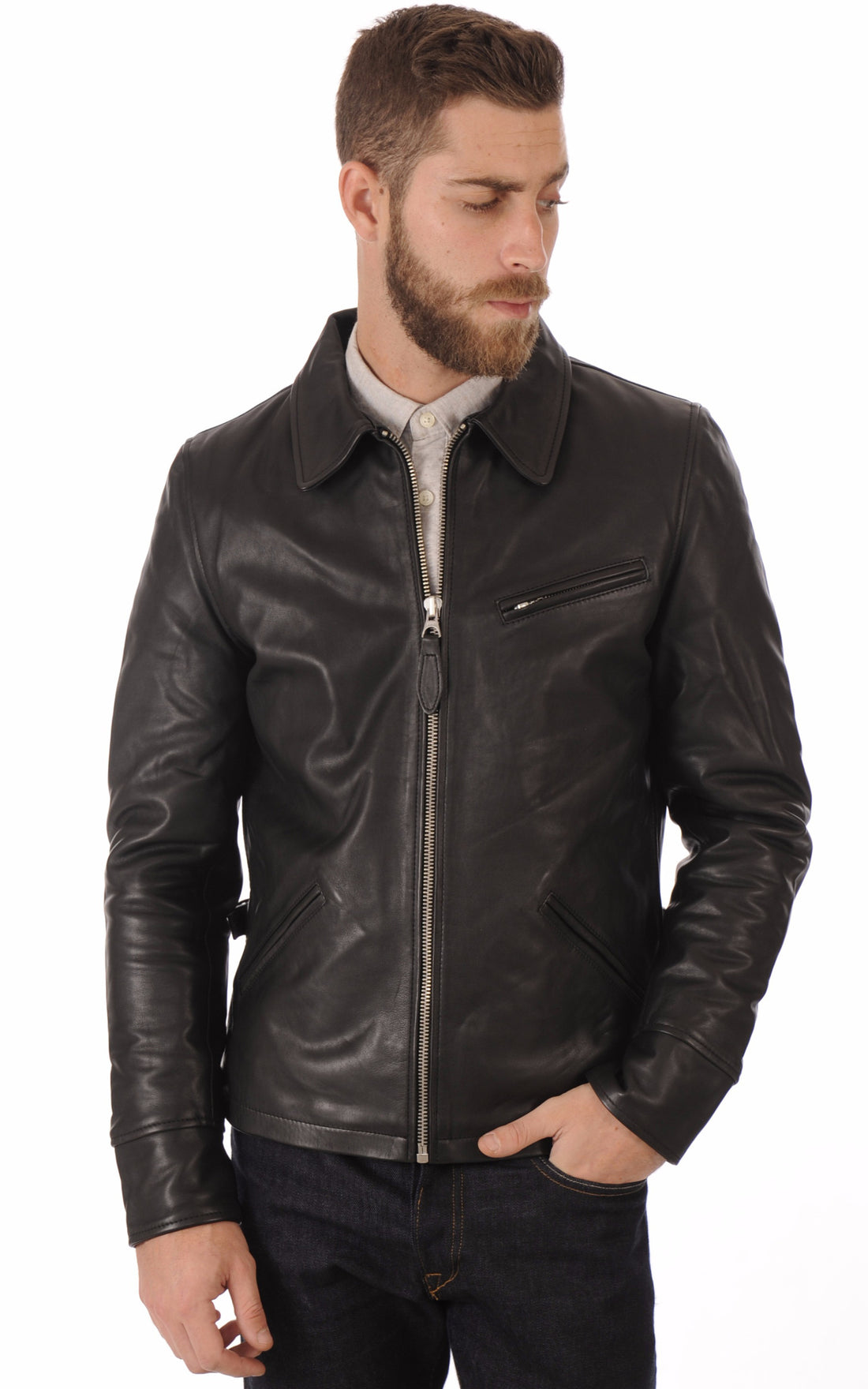 A &quot;LC952&quot; Noir Schott Blouson Homme closed photo