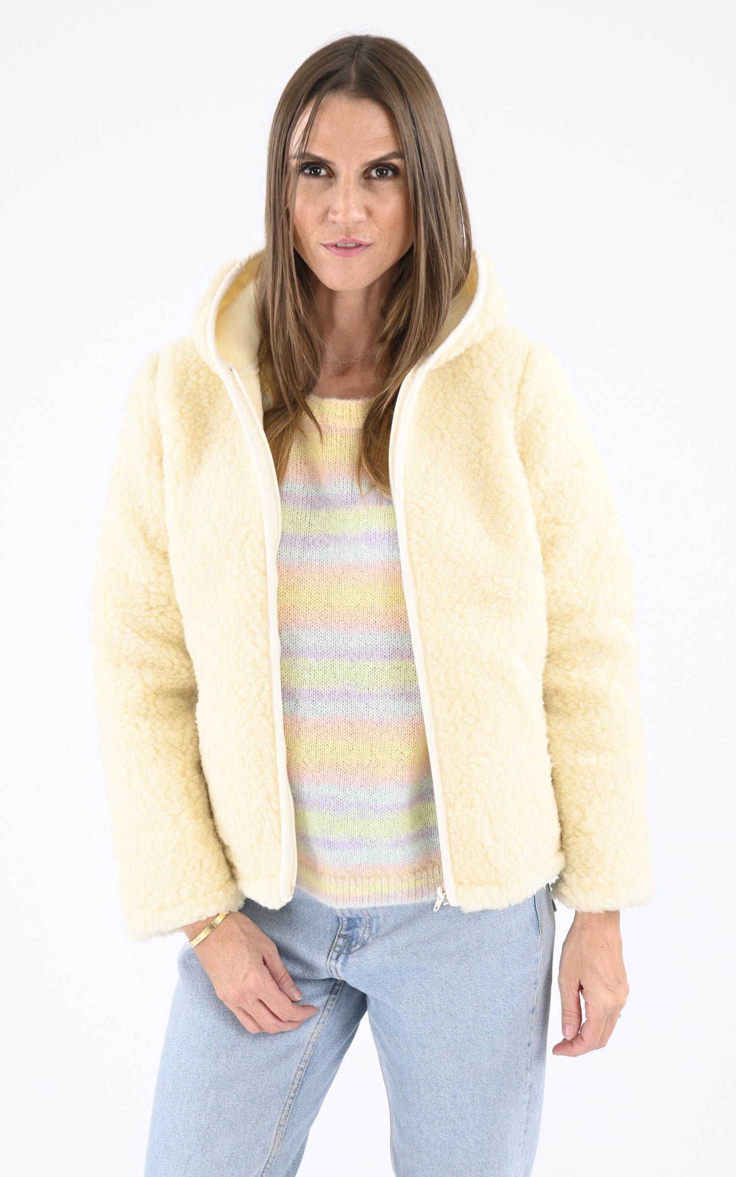 A &quot;GLAB BIS&quot; Blanc La Canadienne Veste Femme opened photo